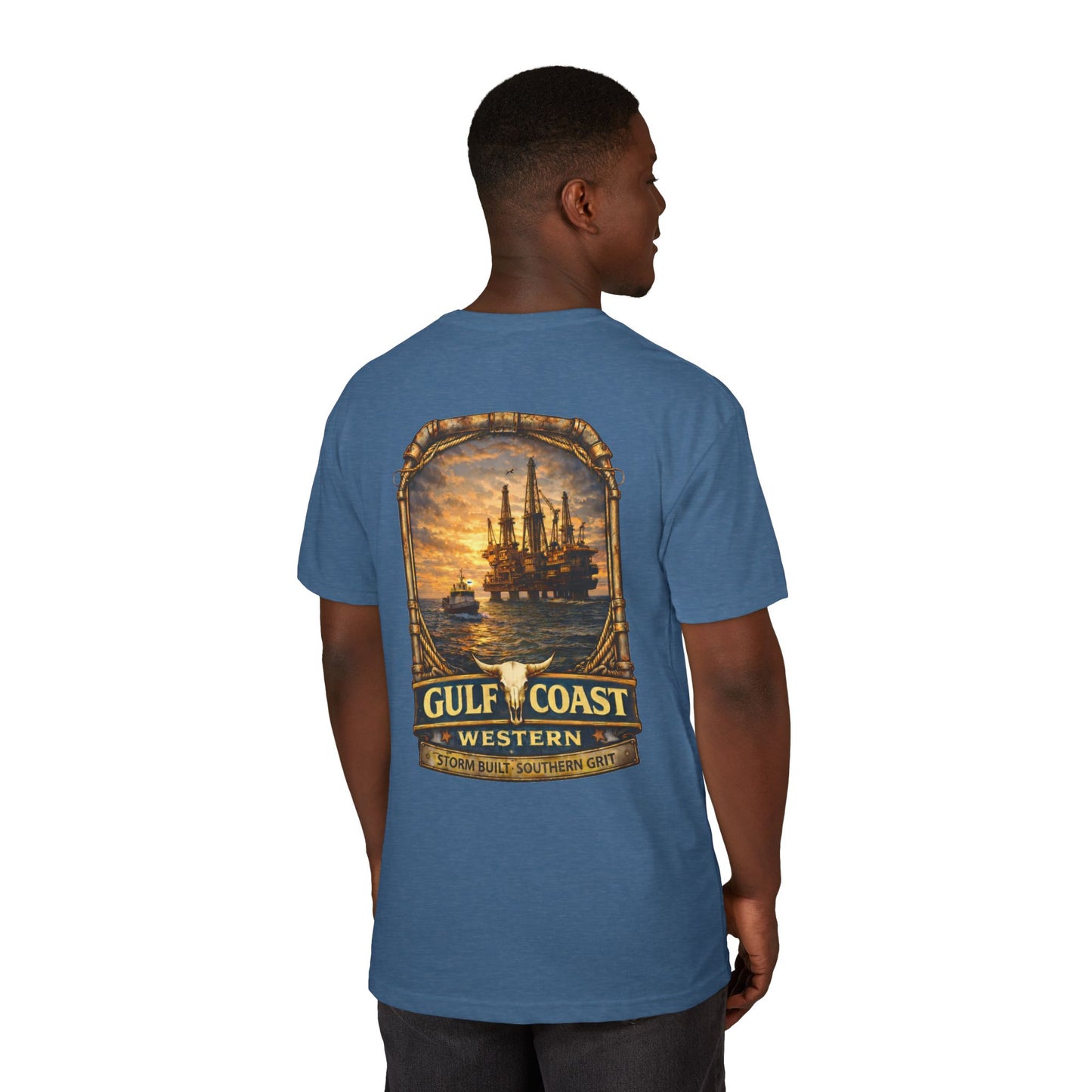 Gulf Coast Western  Sunset T-Shirt — Beach Palm Vintage Logo