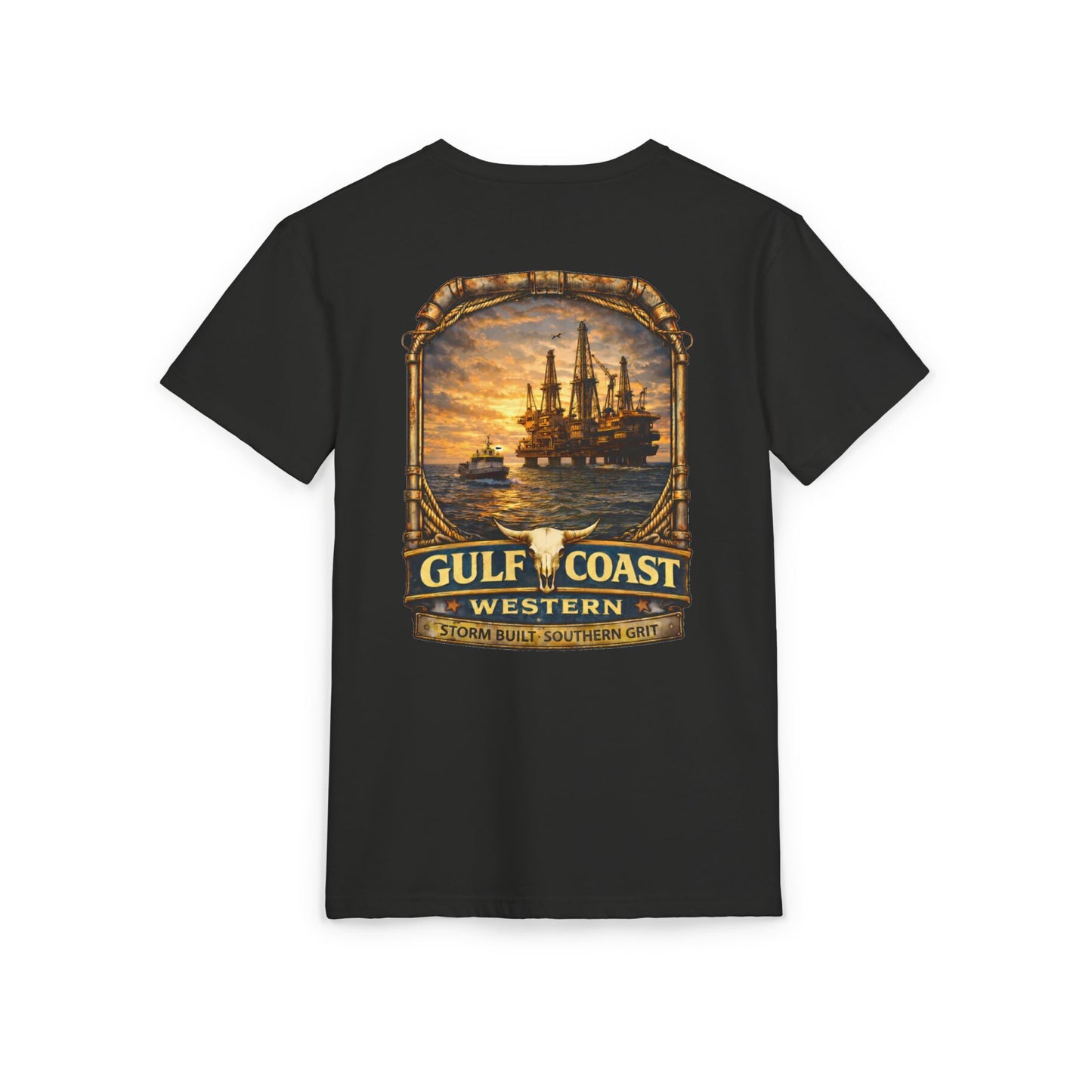Gulf Coast Western  Sunset T-Shirt — Beach Palm Vintage Logo