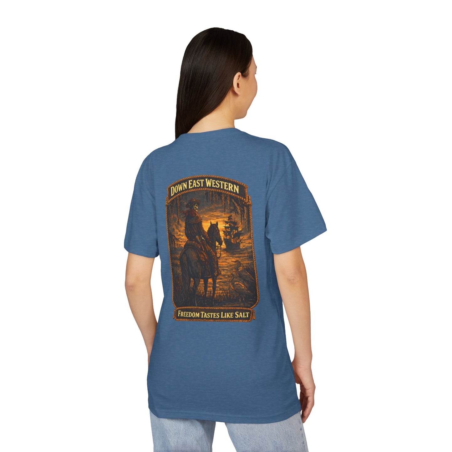 Down East Western  “Freedom Tastes Like Salt “ series Unisex Sueded T-Shirt