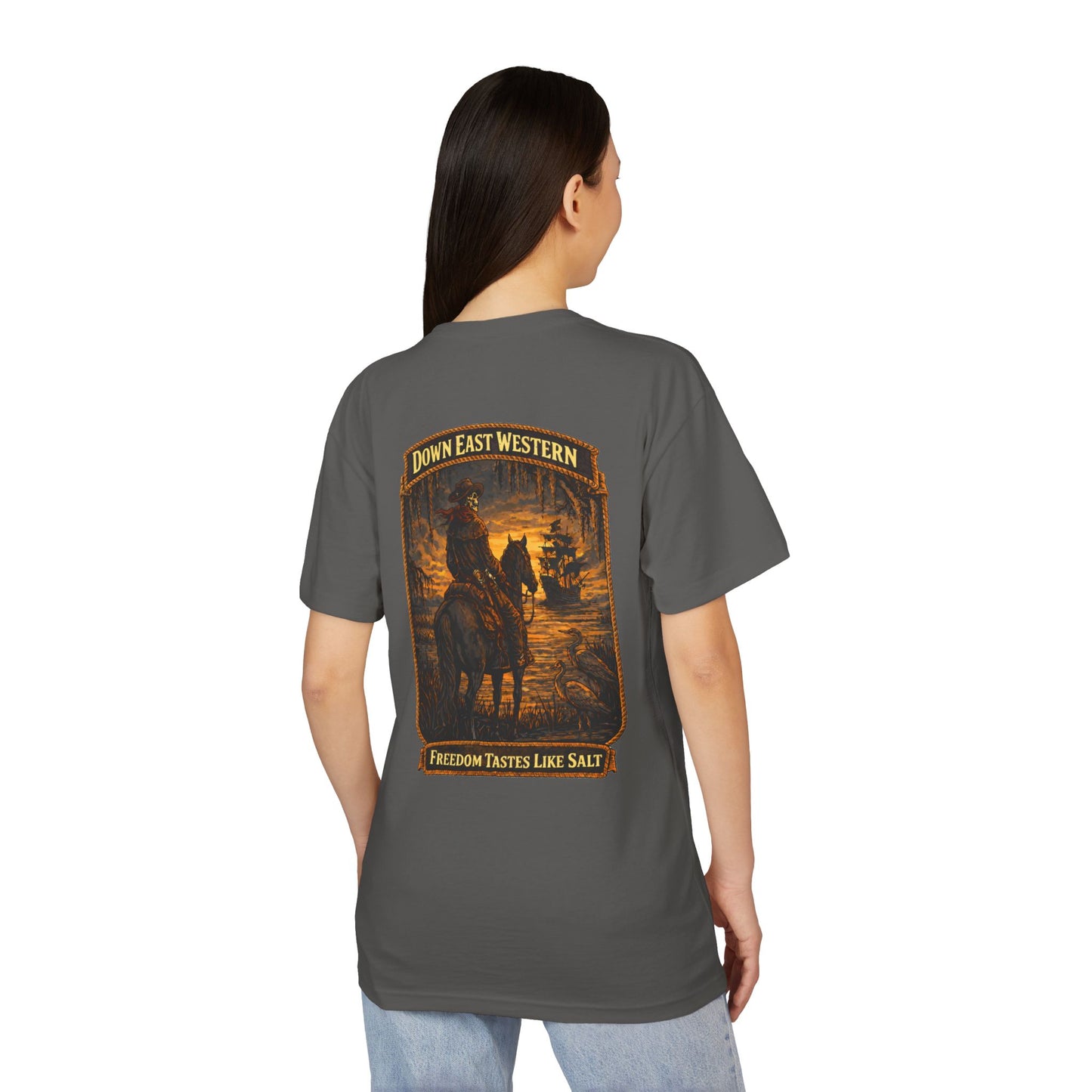 Down East Western  “Freedom Tastes Like Salt “ series Unisex Sueded T-Shirt