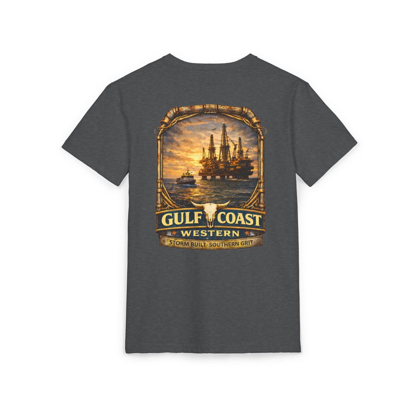 Gulf Coast Western  Sunset T-Shirt — Beach Palm Vintage Logo