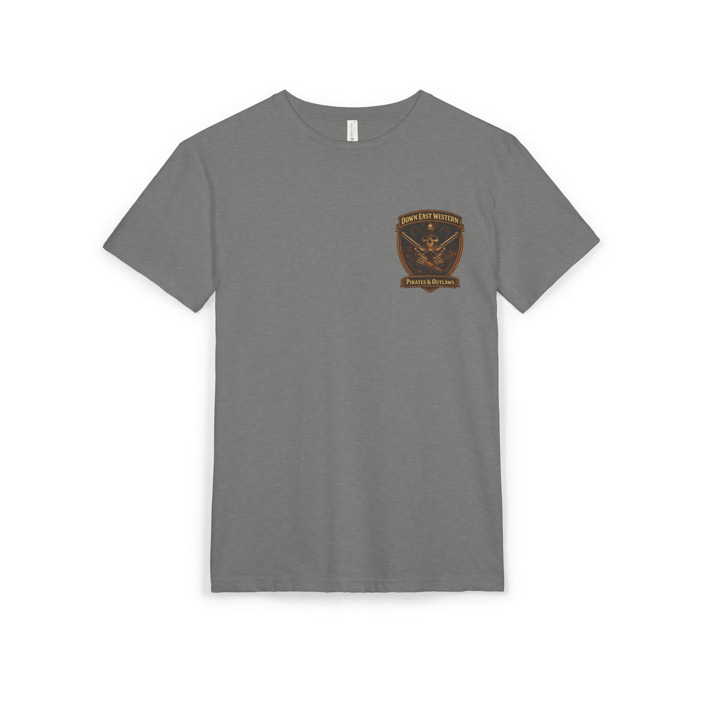 Down East Western Vintage Patch Crew T‑Shirt — Freedom Tastes Like Salt
