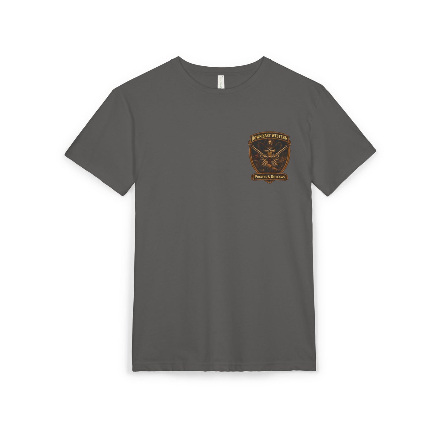 Down East Western Vintage Patch Crew T‑Shirt — Freedom Tastes Like Salt