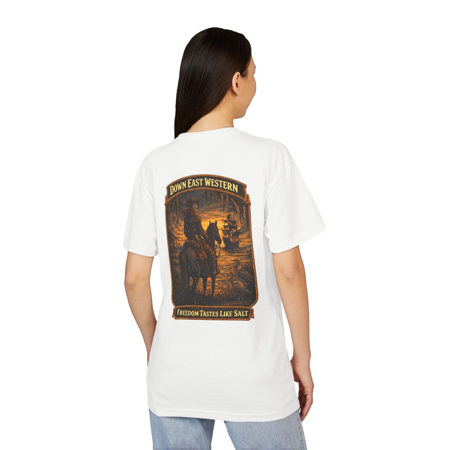 Down East Western  “Freedom Tastes Like Salt “ series Unisex Sueded T-Shirt