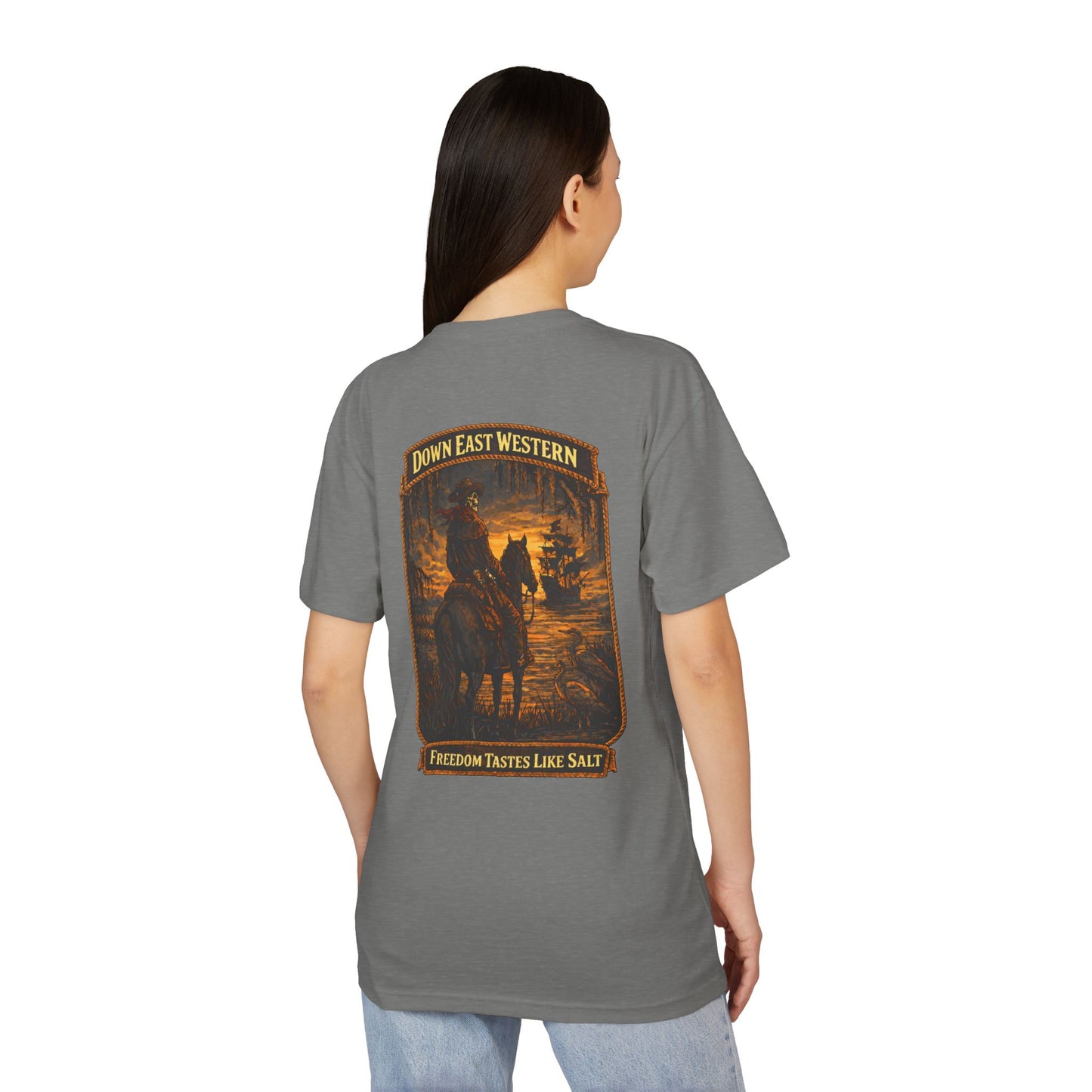 Down East Western  “Freedom Tastes Like Salt “ series Unisex Sueded T-Shirt