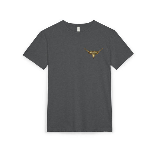 Down East Western-Longhorn Chest Patch T‑Shirt — Western Cowboy Graphic Tee
