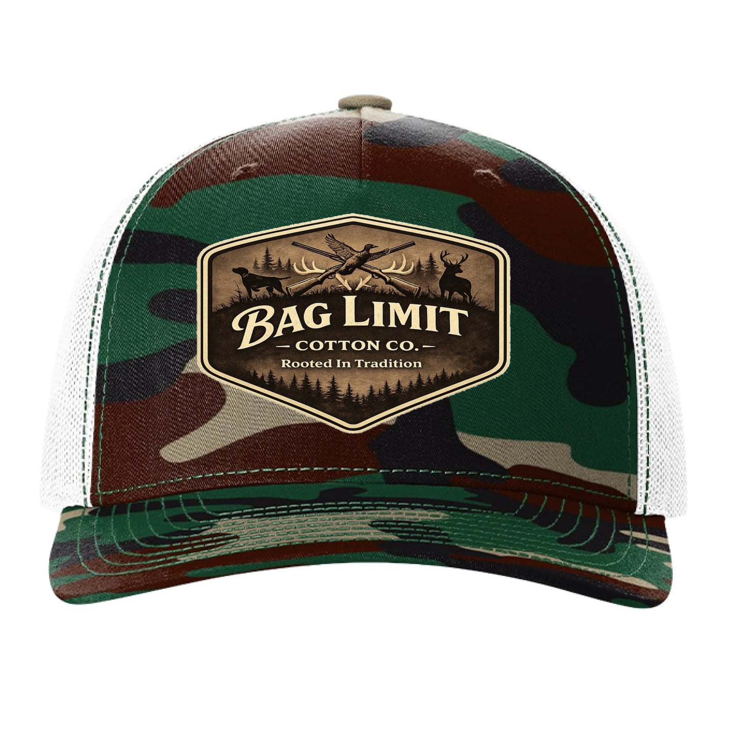 Green Camo/ White - FRONT